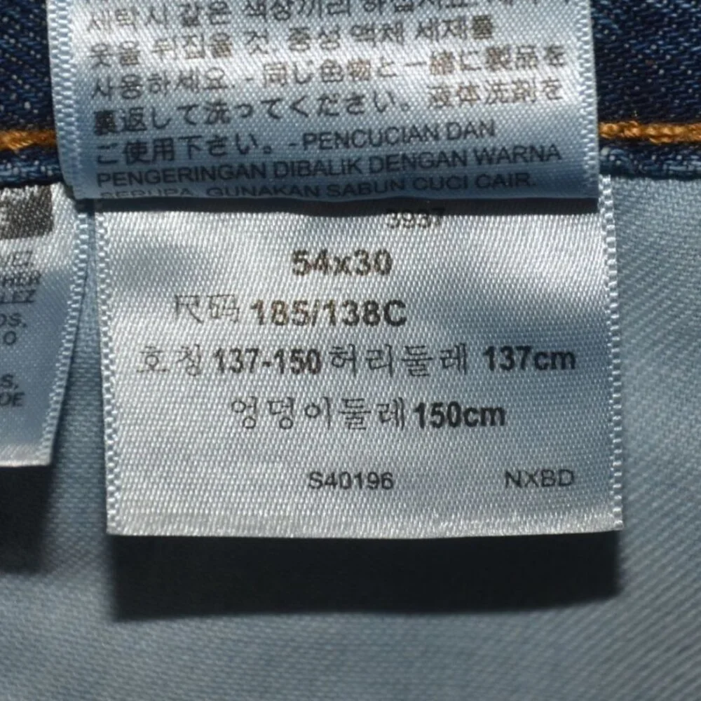 Levi's 541 Mens Big & Tall Blue Jeans Size 54 X 30 Cotton Straight Leg Classic